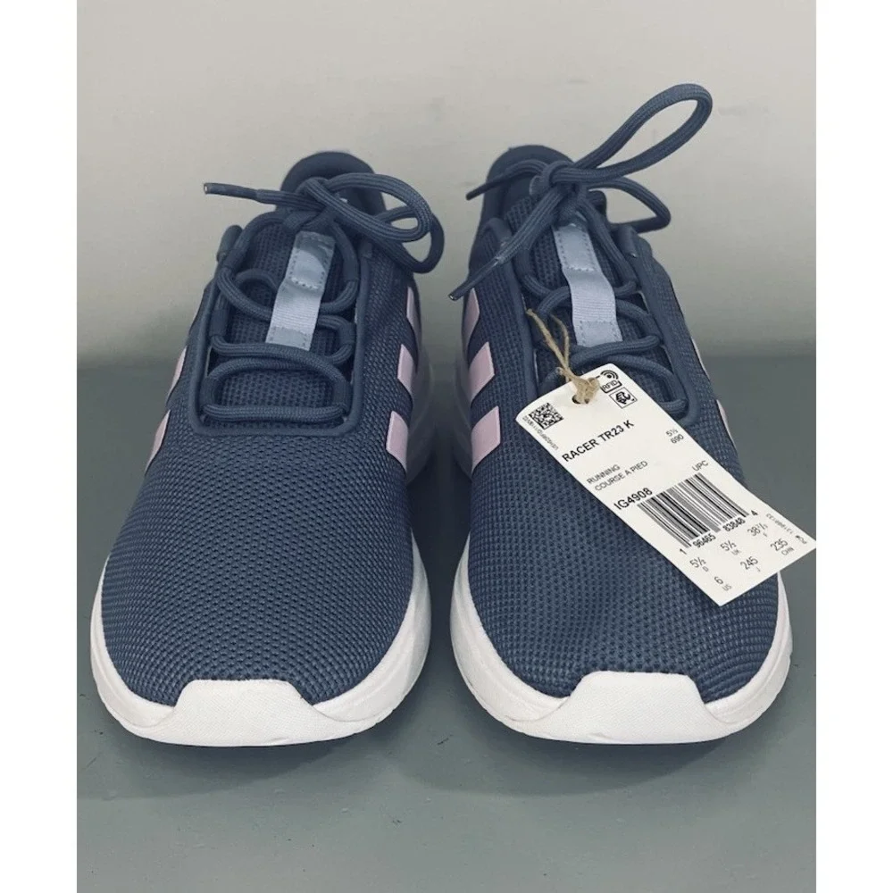 Adidas Running Shoes Racer TR23 K Size 6 Women's IG4908 Blue/Pink NEW‎ No Box - Picture 4 of 10